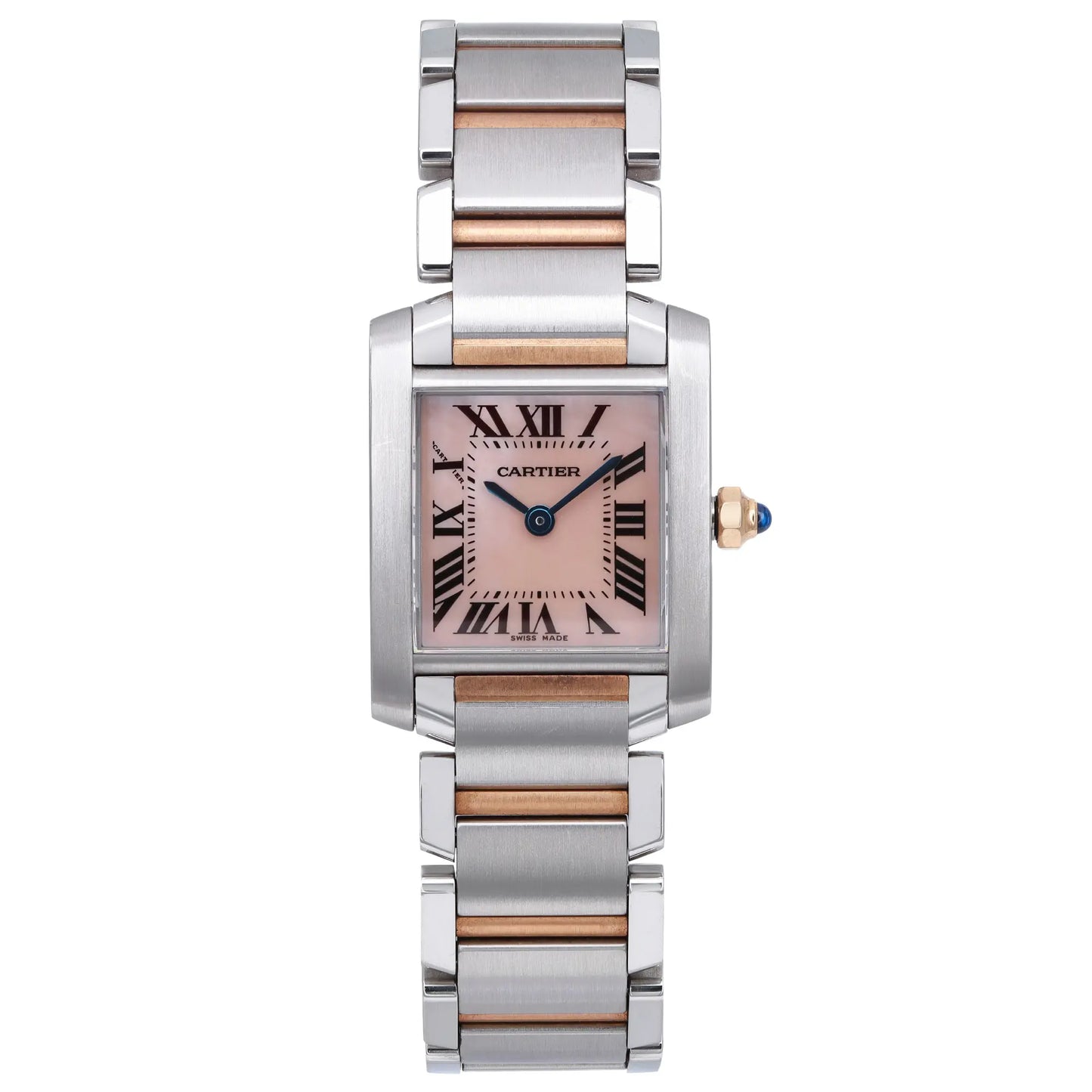 Cartier Tank Française 2-Tone 18K Rose Gold & Steel MOP Dial Quartz Ladies Watch - Ref: 2384