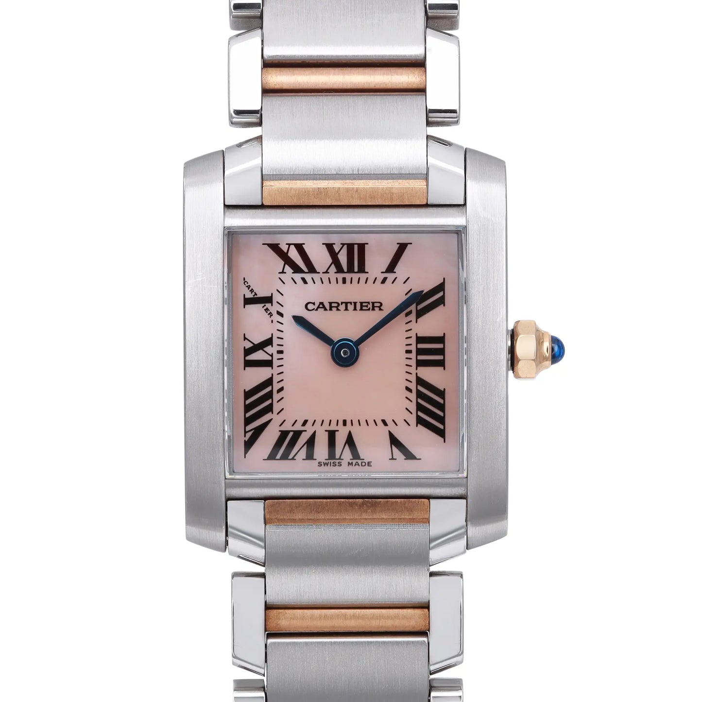 Cartier Tank Française 2-Tone 18K Rose Gold & Steel MOP Dial Quartz Ladies Watch - Ref: 2384