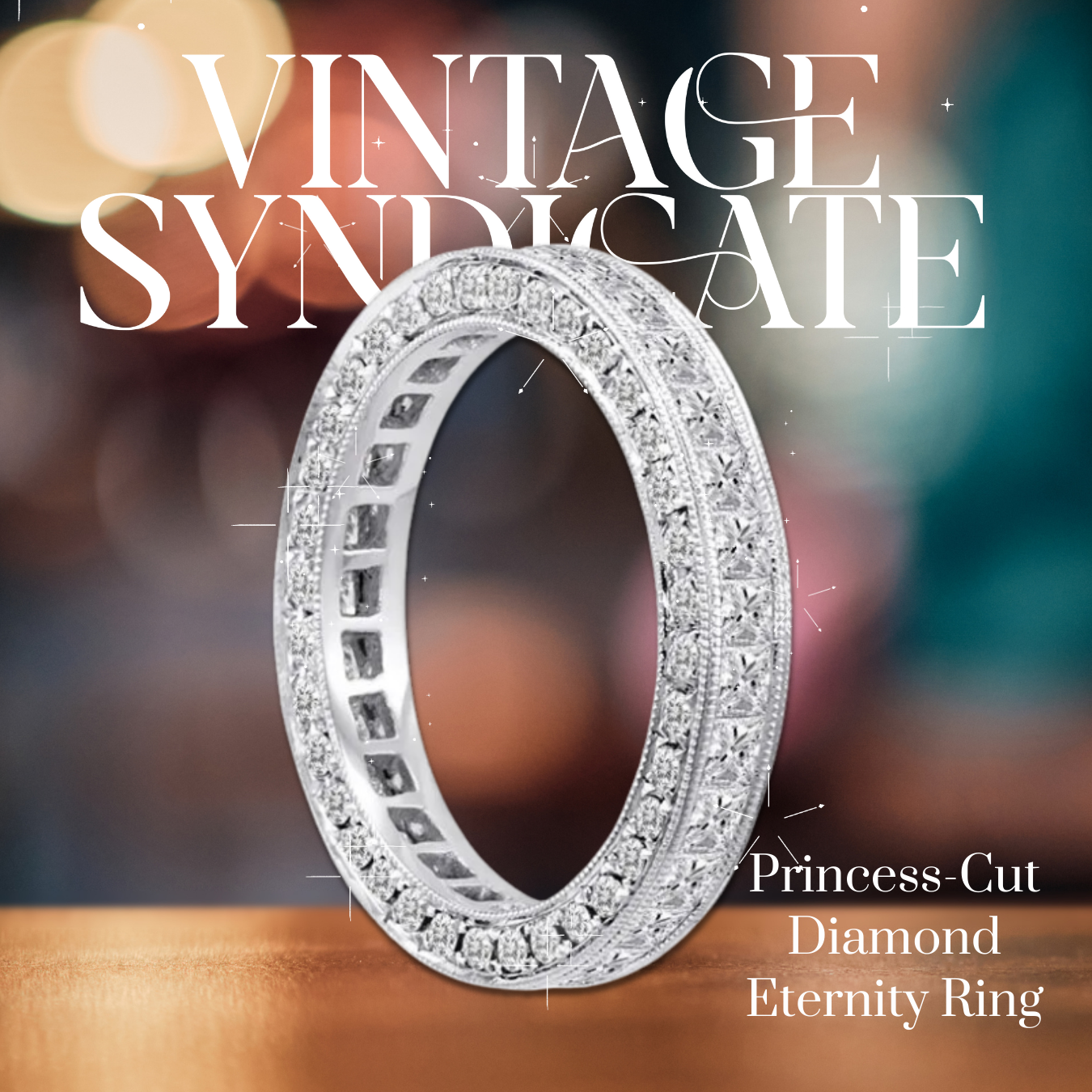 Princess-Cut Diamond Eternity Ring in 18K White Gold