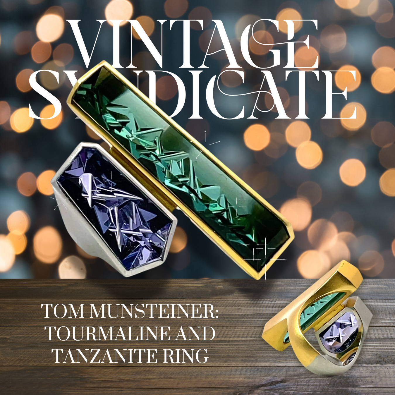 Tom Munsteiner Tourmaline and Tanzanite Ring in 18K Gold and Platinum