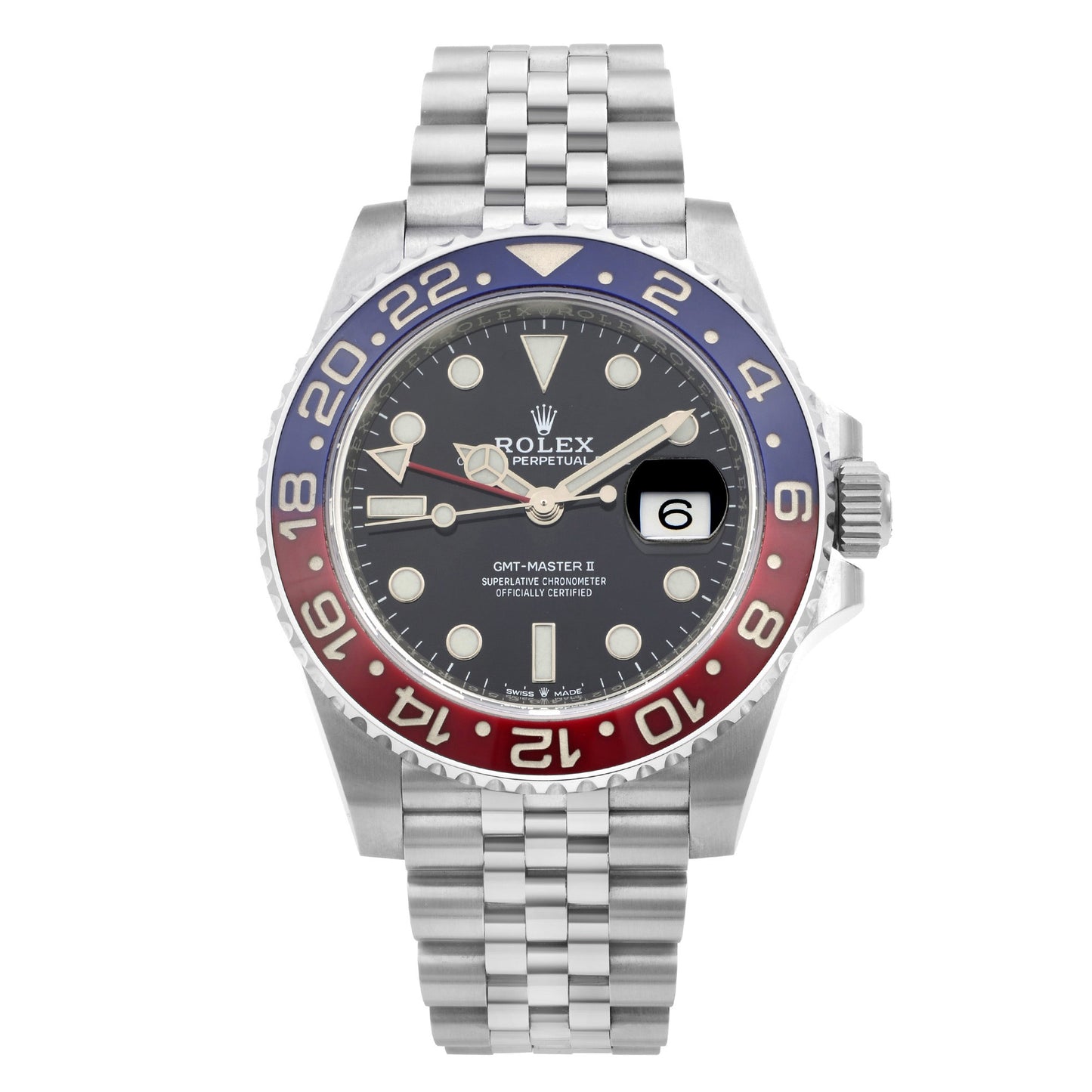 Rolex GMT Master II Pepsi Steel Black Dial Automatic Men's Watch 126710BLRO