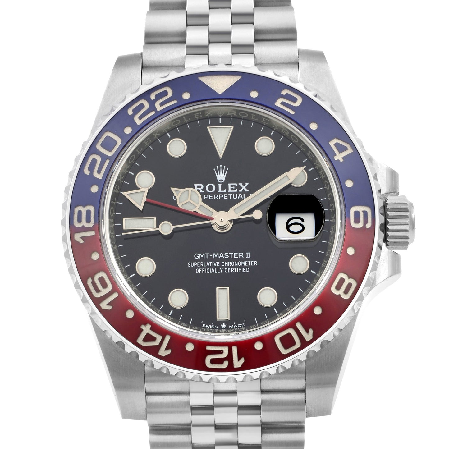 Rolex GMT Master II Pepsi Steel Black Dial Automatic Men's Watch 126710BLRO