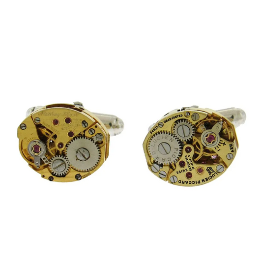 Sterling Silver Watch Movement Cufflinks - 17J Swiss Movements