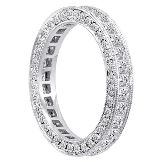 Princess-Cut Diamond Eternity Ring in 18K White Gold