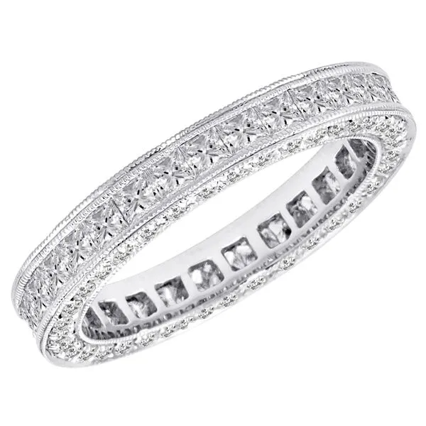 Princess-Cut Diamond Eternity Ring in 18K White Gold