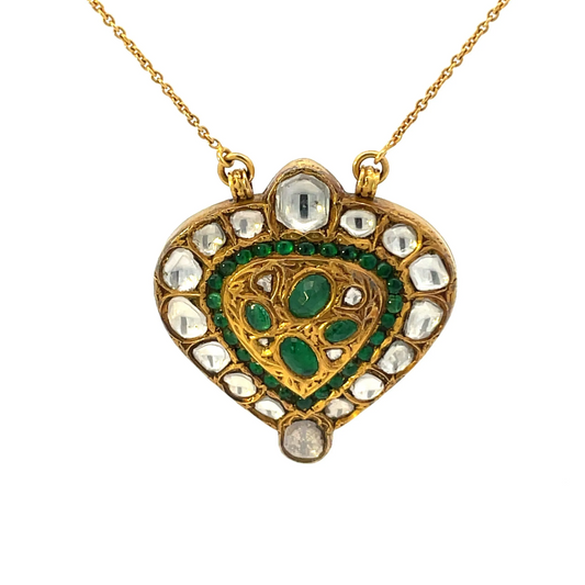 Estate Moghul-Style Diamond and Emerald Necklace