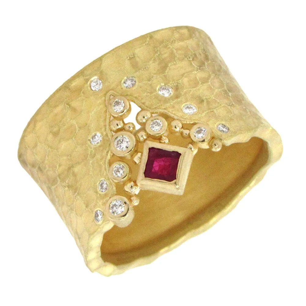 Barbara Heinrich Ruby Glacier Band in 18K Yellow Gold