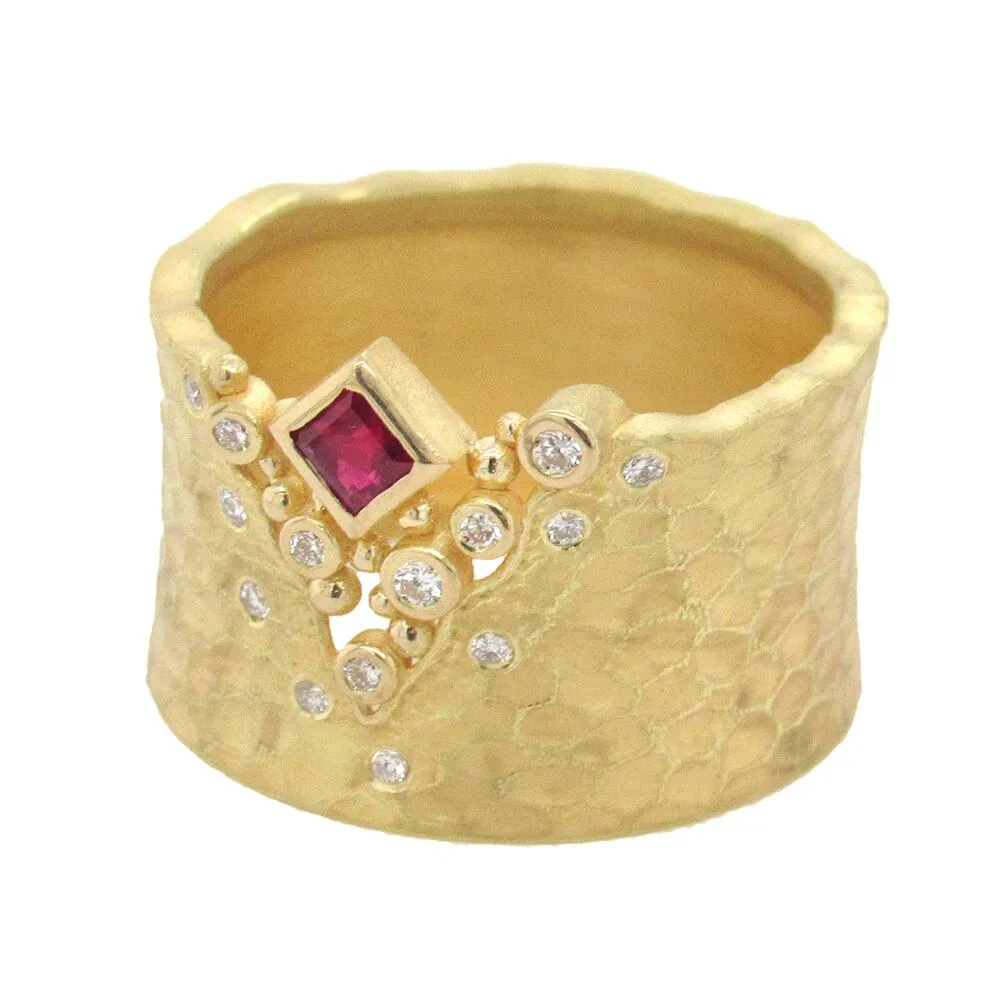 Barbara Heinrich Ruby Glacier Band in 18K Yellow Gold