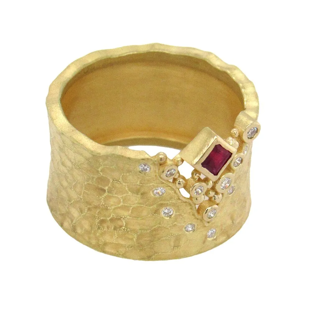 Barbara Heinrich Ruby Glacier Band in 18K Yellow Gold